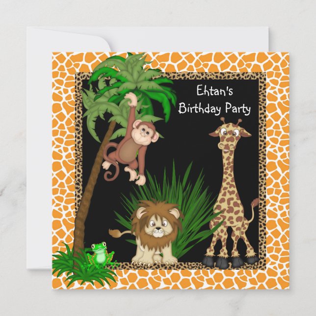 Safari Birthday Party Invitation (Front)