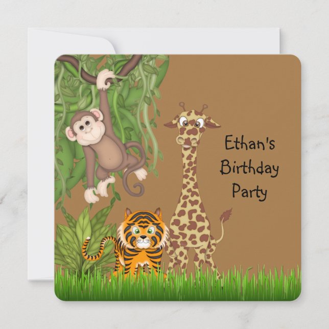 Safari Birthday Party Invitation (Front)