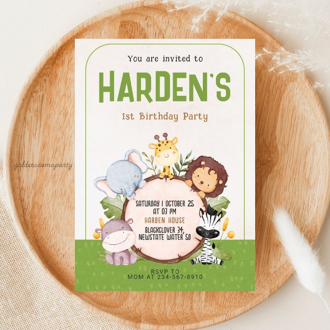 Safari Birthday Party - Jungle Animal Invitation (Safari Birthday Party - Jungle Animal Invitation)