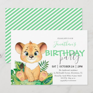 Safari birthday party jungle animals invite
