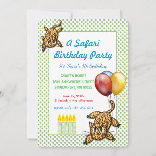 Safari Birthday Party Leopard Invitation