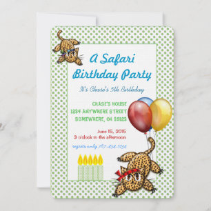 Safari Birthday Party Leopard Invitation