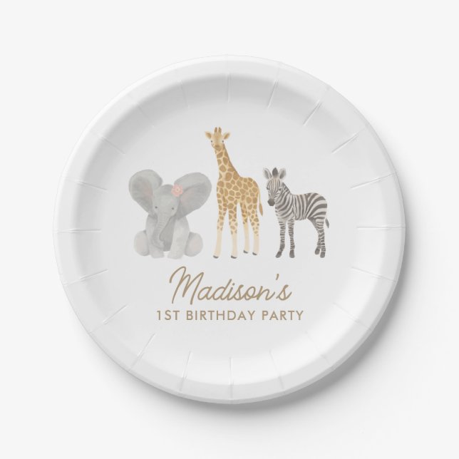 Safari Birthday Party Paper Plate (Front)