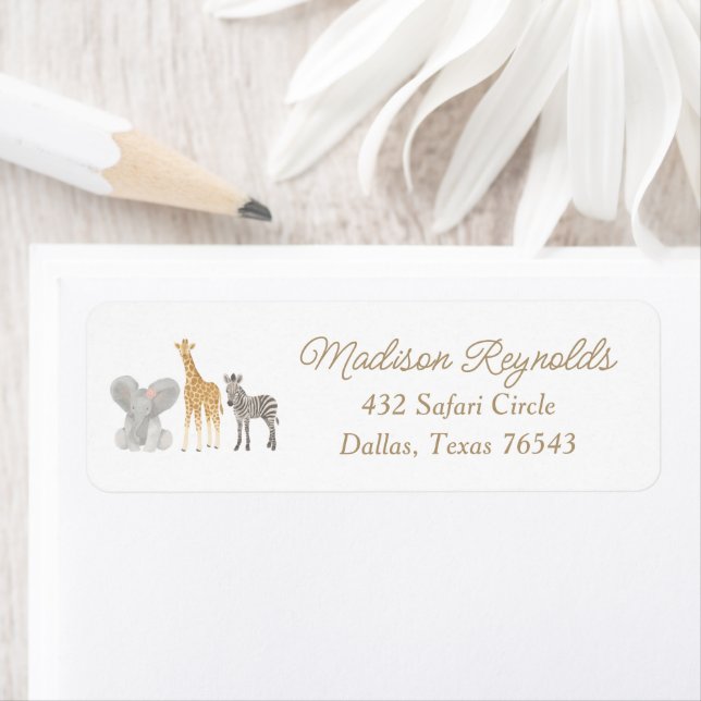 Safari Birthday Party Return Address (Insitu)
