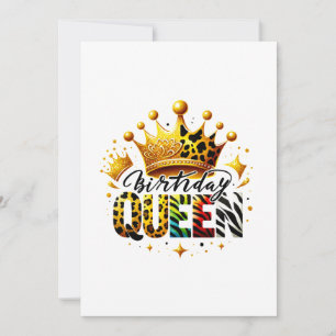 Safari Birthday Queen Crown Card