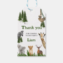 Safari Birthday Thank you Favour Tags