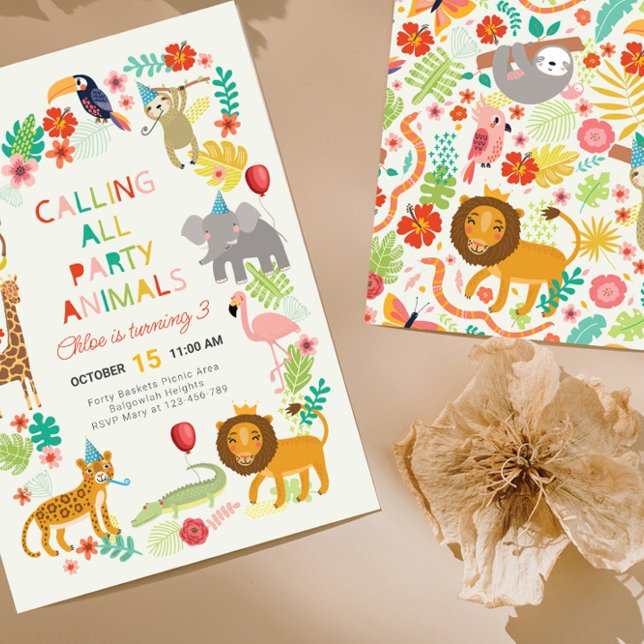 Safari Birthfay Party Invite, Jungle Safari Party Invitation (Creator Uploaded)