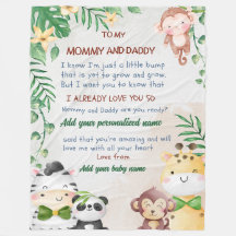 Safari Blanket with Personalised Message Newborn