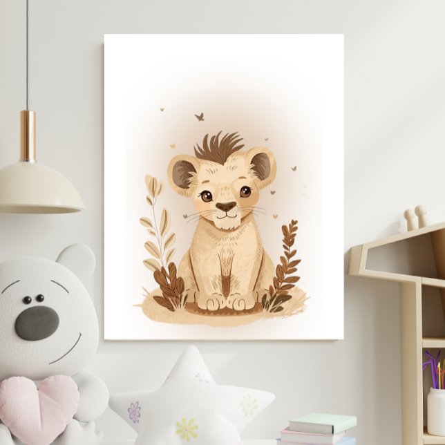 Safari Boho Neutral Lion Nursery Kids Poster (Creator Uploaded)
