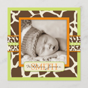 Safari Boy Green Announcement Square