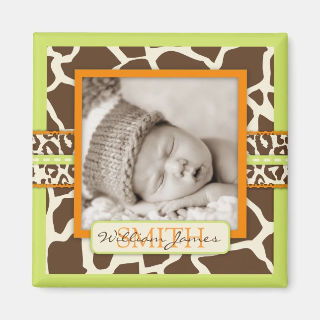 Safari Boy Green Photo Magnet (Front)