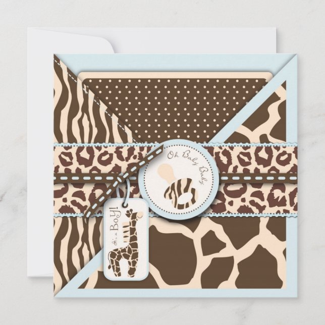Safari Boy Invitation Square (Front)