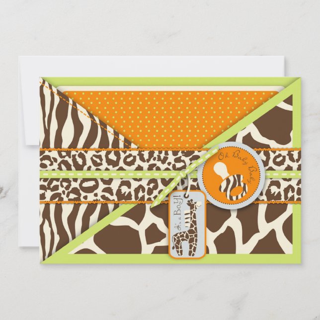 Safari Boy LGR Invitation Card 2 (Front)