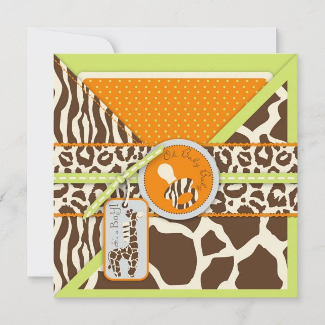 Safari Boy LGR Invitation Square 2 (Front)