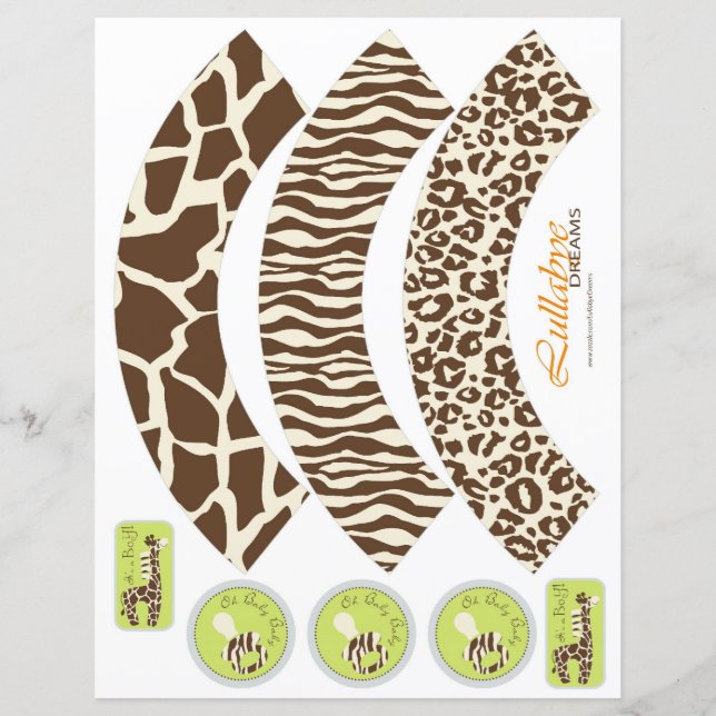 Safari Boy Orange Cupcake Wrappers (Front)
