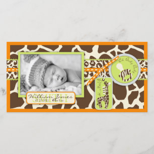 Safari Boy Orange Photo Card