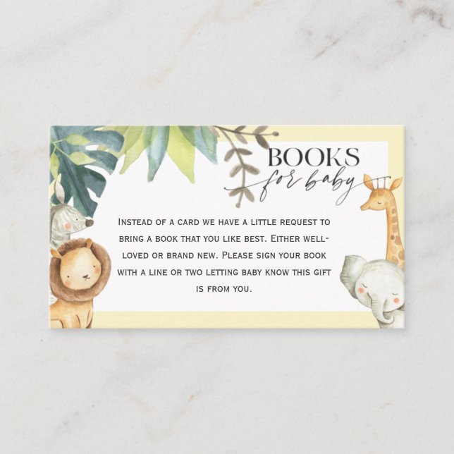 Safari bring a book instead of a card (Front)