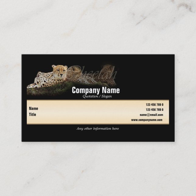 Safari business cards, cheetahs - customisable card (Front)