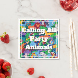 Safari Calling all Party Animals Colourful Napkin