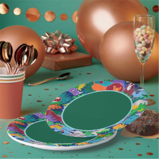 Safari Calling all Party Animals Colourful Paper Plate