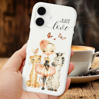 Safari Chic Ballerina Animal Watercolor Phone Case