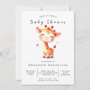 Safari Custom Giraffe Baby Shower Invitation