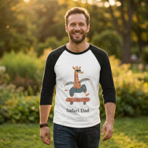 Safari Dad Giraffe Raglan Shirt | Father's Day