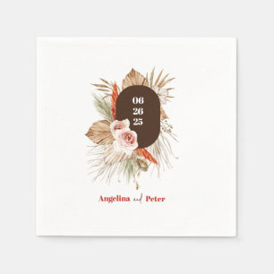 Safari Desert Boho Flowers Wedding  Napkin