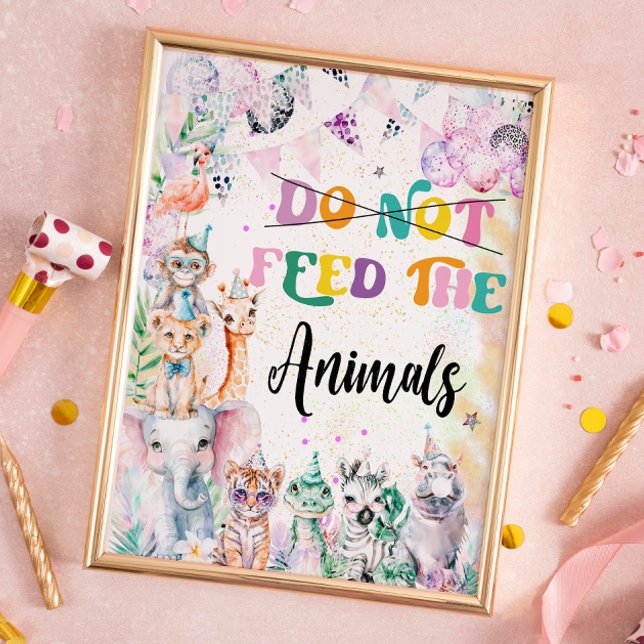Safari Don't Feed the Animals Birthday Party Poster (Creator Uploaded)