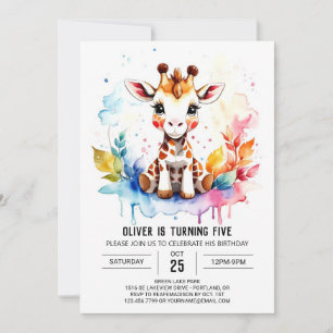 Safari Dreams Cute Giraffe Birthday Invitation