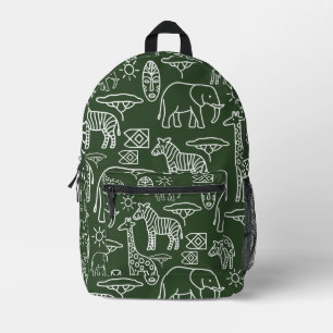 Safari Dreams – Hand-Drawn African Wildlife Patter Printed Backpack
