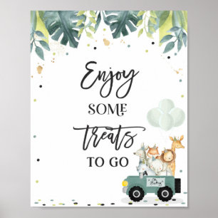 Safari Drive By Baby Shower Treat Favor Sign