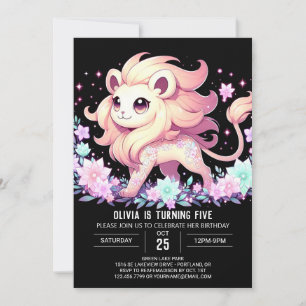 Safari Elegant Lion Digital Birthday Invitation
