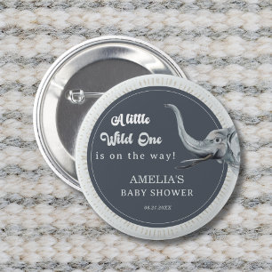 Safari Elephant Baby Shower Party Button
