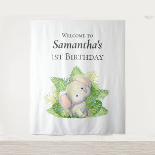 Safari Elephant Backdrop Tapestry