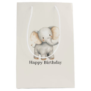 Safari Elephant Birthday Medium Gift Bag