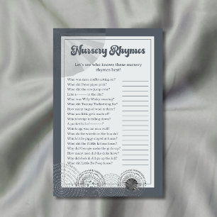 Safari Elephant Nursery Rhymes Baby Shower Game