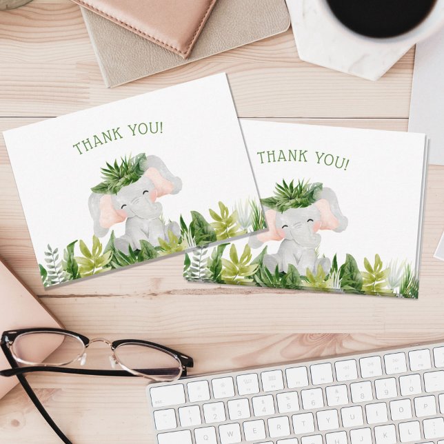 Safari Elephant Thank You  Card (Creator Uploaded)