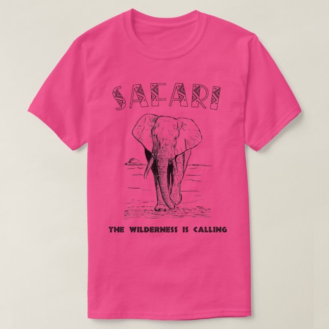Safari Elephant The Wilderness Is Calling Premium T-Shirt (Design Front)