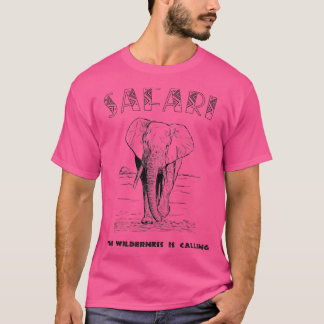 Safari Elephant The Wilderness Is Calling Premium T-Shirt