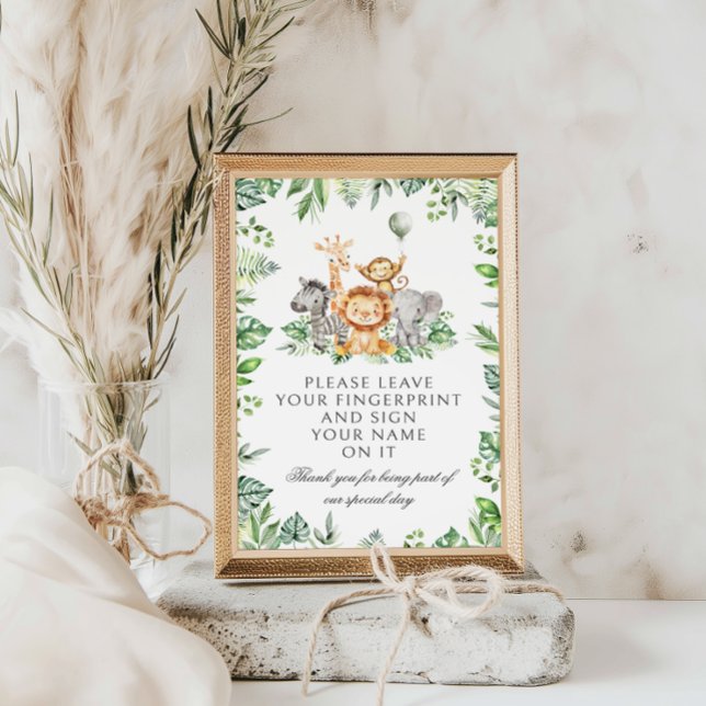  Safari Fingerprint Tree Baby Shower Games (Creator Uploaded)