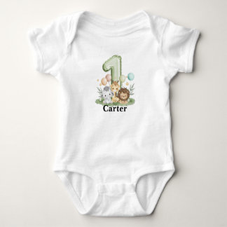 Safari First Birthday Bodysuit, Custom Baby Outfit Bodysuit