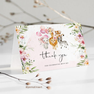 Safari folded thank you card.