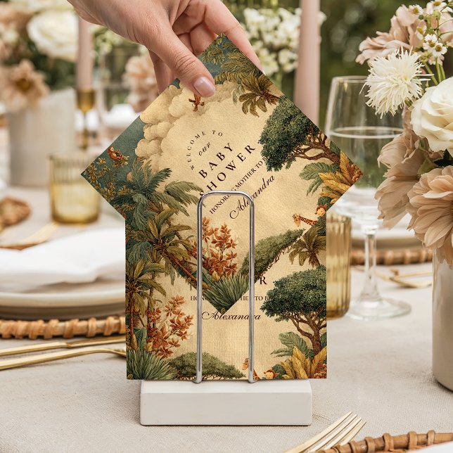 Safari Foliage & Friends Baby Shower Napkin (Creator Uploaded)