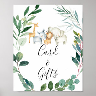 Safari Foliage Wreath Baby Shower Sign