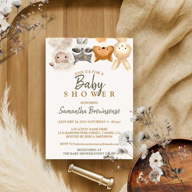 Safari Forest Baby Animals Invitation (Creator Uploaded)