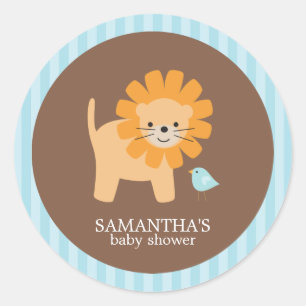 Safari Friends Baby Shower Stickers