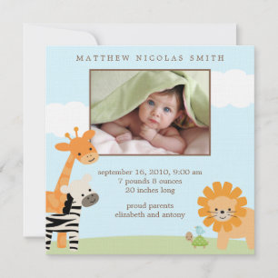 Safari Friends Birth Announcements