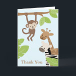 Safari Friends Birthday Thank You Card<br><div class="desc">Graphics © Cocoa Studio</div>