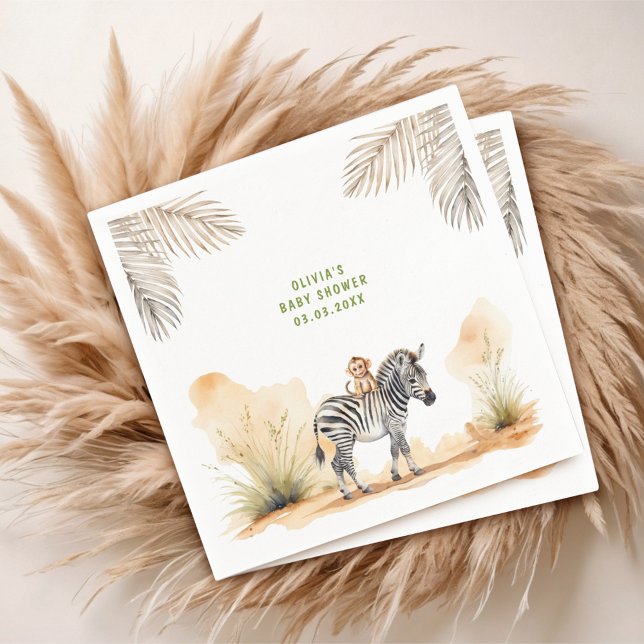 Safari Gender Neutral Baby Shower Napkin (Creator Uploaded)